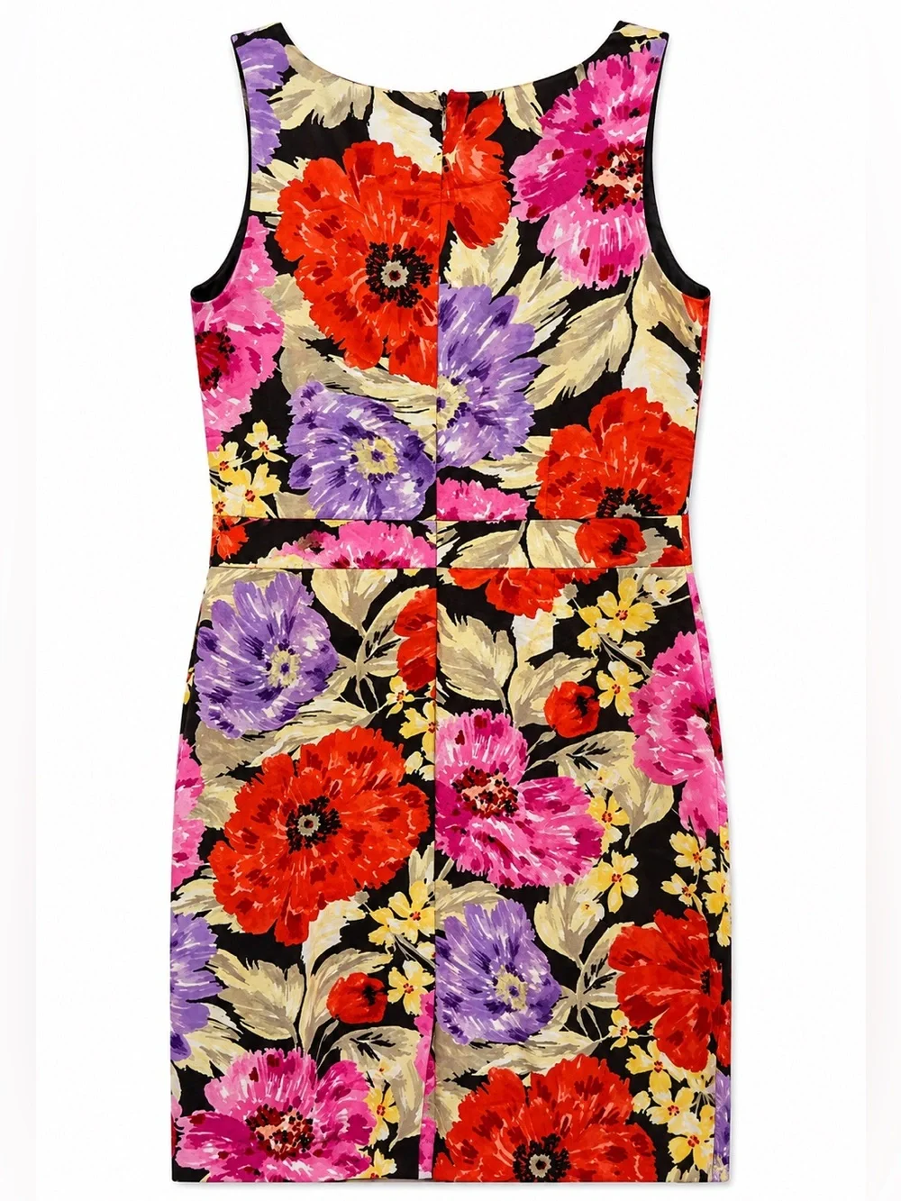 Banana Republic Size 10 Floral Linen Rayon Sheath Dress Sleeveless Fully Lined